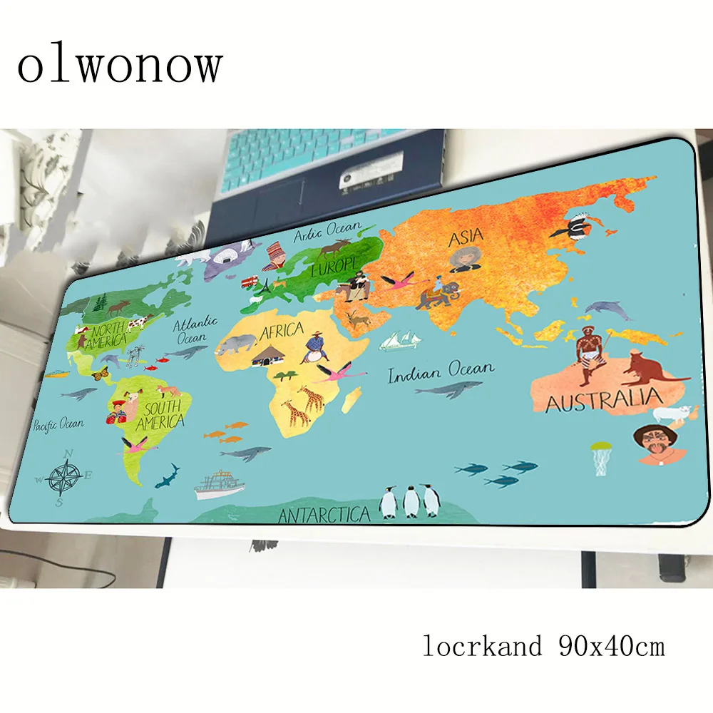 Большой коврик для мыши с картой мира 900x400x2 мм лучшие игровые коврики