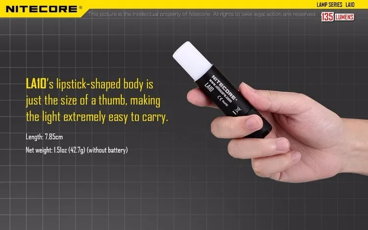 NITECORE LA10 135LMs LA10 CRI 75LMs мини EDC Nichia CREE XP-G2 S3 светодиодный фонарик AA для чтения, уличный фонарь для кемпинга