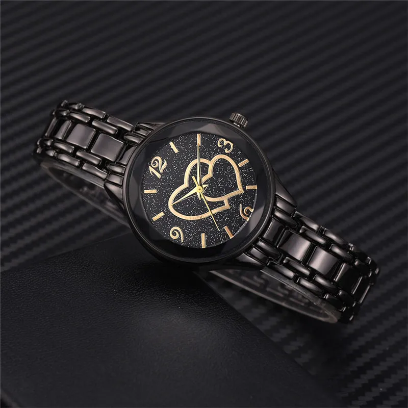 Темпераментные модные женские кварцевые часы со стальным ремешком и