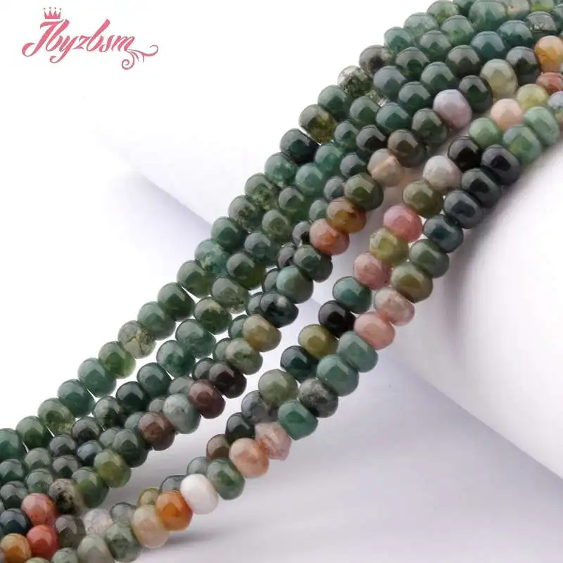4x6mm Smooth Rondelle Shape Bead Agates Natural Stone Beads For DIY Necklace Bracelats Earring Jewelry Making 15&quot Free Shipping - купить