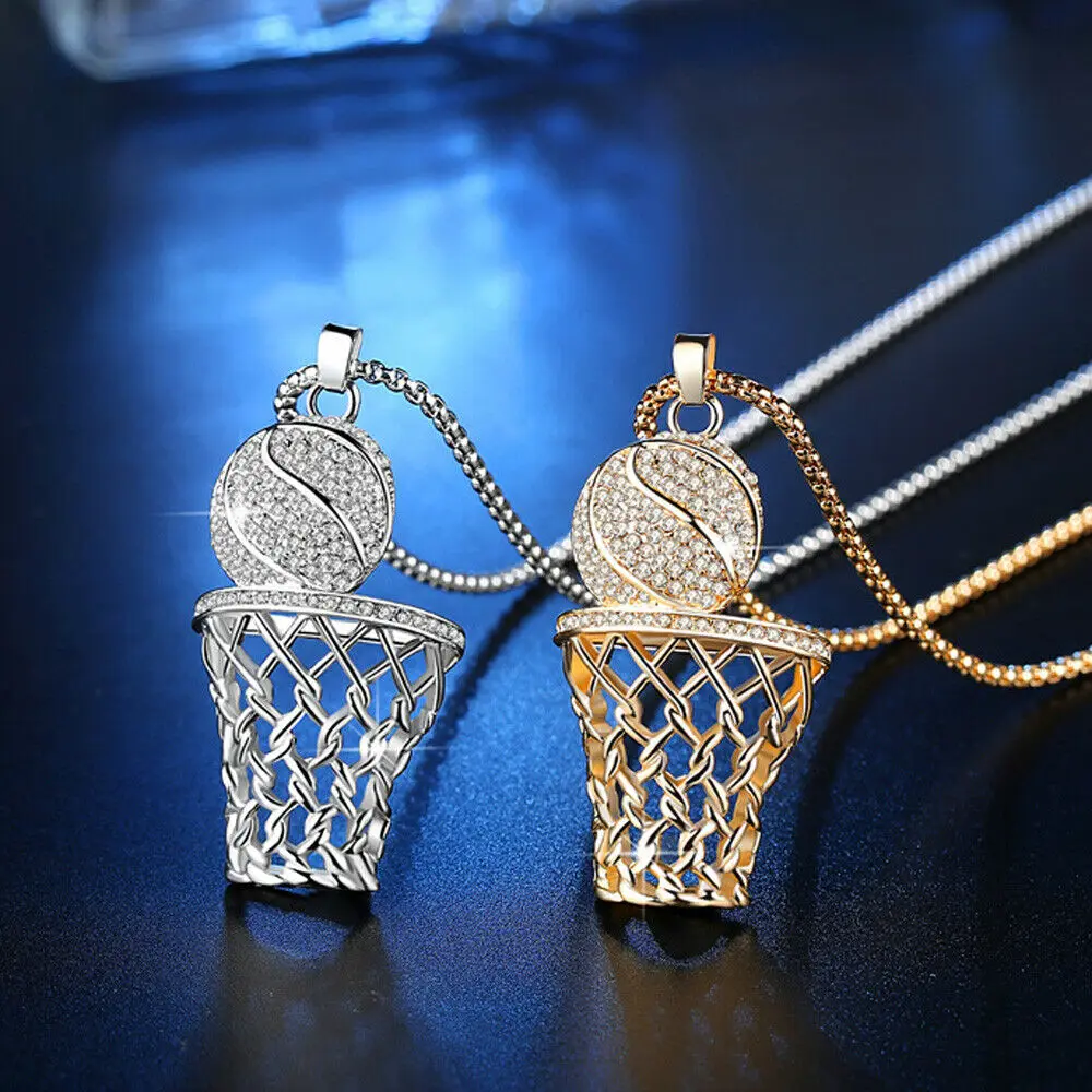 CiNily Баскетбол Iced Out микро золото и серебро цвет кулон хип хоп цепь тон 24 дюйма