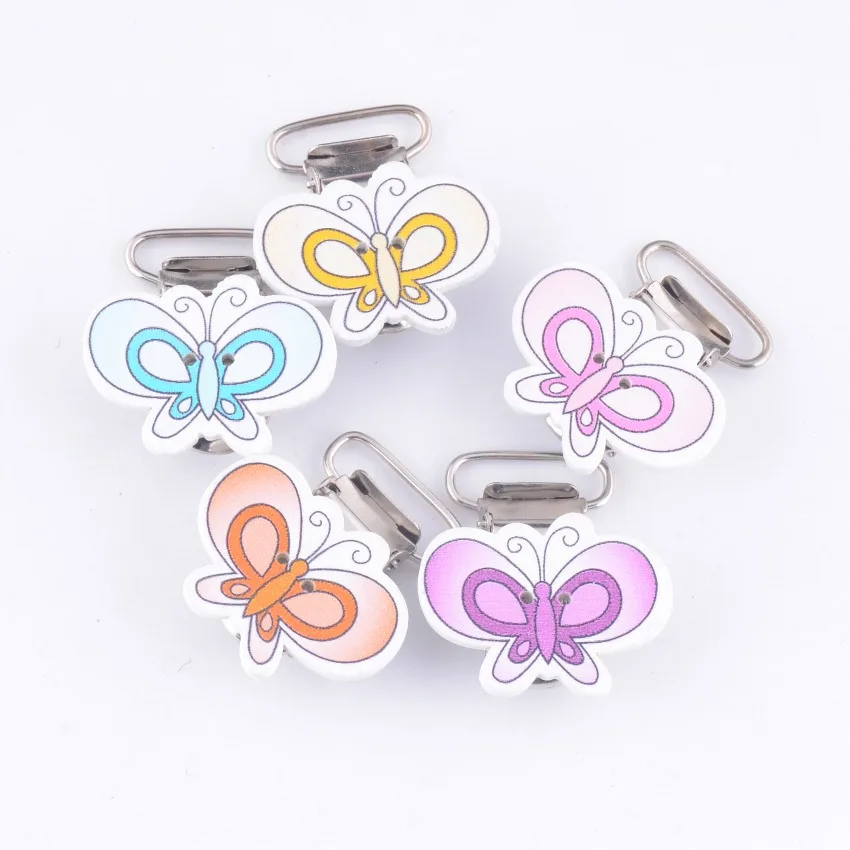 Бесплатная доставка 4 шт. зажимы для детской соски деревянный мультяшный рисунок