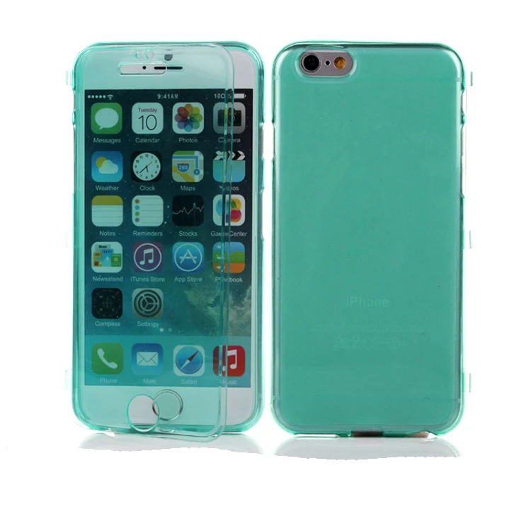 Soft TPU Flip Case for iPhone 6 6S Plus Silicone Clear Full Body Back cover 7 8 X Slim Multicolor | Мобильные телефоны и