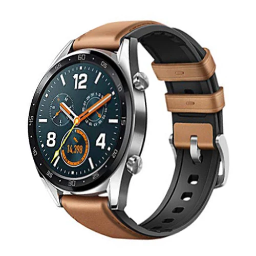 22 мм ремешок для huawei Watch GT samsung galaxy watch 46 мм S3 Frontier ремень кожаный ремешок для часов huami amazfit 1/2 браслет - Цвет ремешка: brown