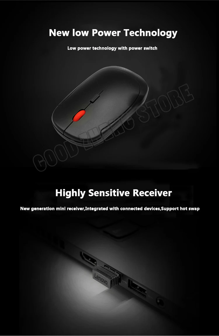 Lenovo F320 беспроводная мышь ультра-тонкие мини мыши мышь для ноутбука-черный