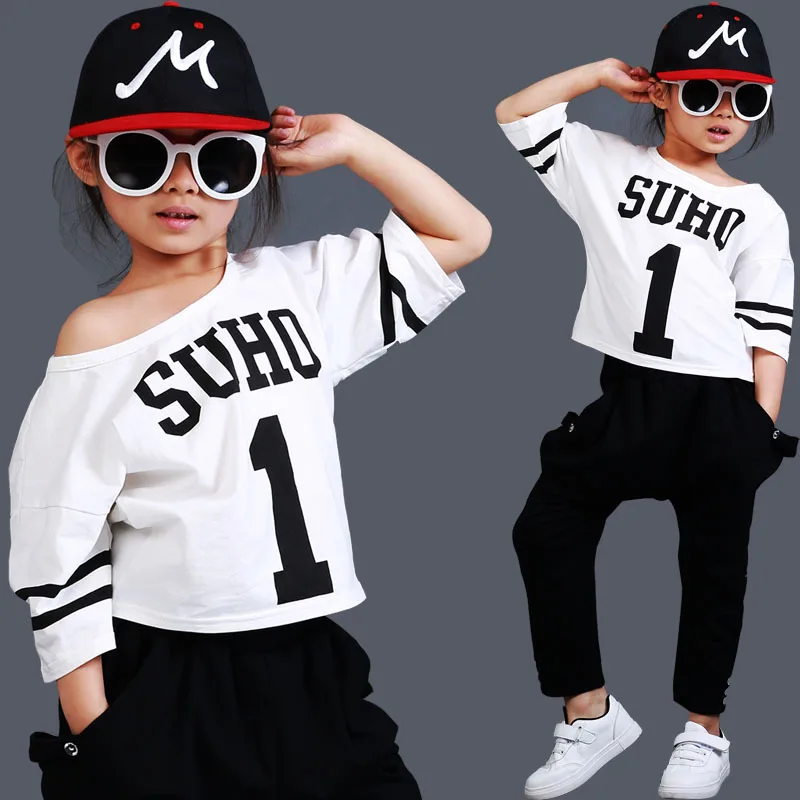 Танцевальные костюмы для мальчиков и девочек уличных танцев в стиле хип хоп танцевальные костюм Джаз