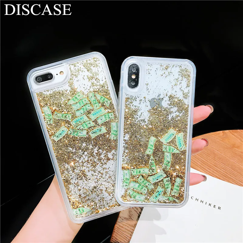 Чехол DIS Fun Dynamic Liquid Quicksand чехол для телефона iphone 8 7 6 6s plus X все включено милый желтый