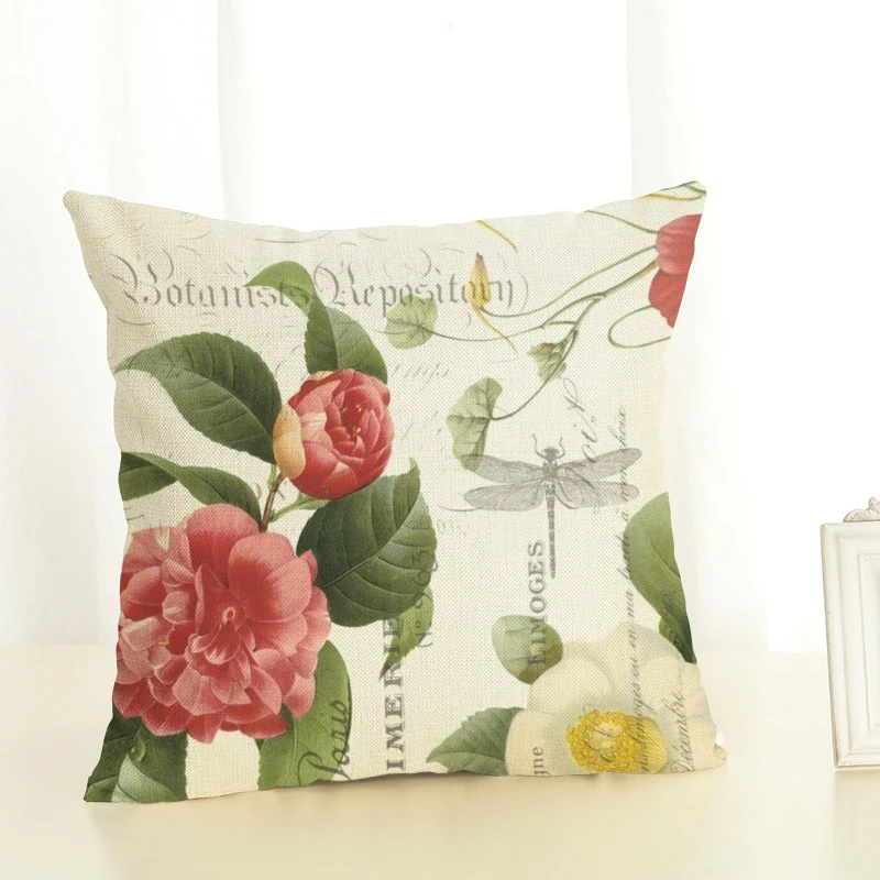 Цветы одна сторона печать Home Decor диван декоративная подушка для сиденья автомобиля подушка крышка чехол Capa Almofada размером 45*45 см