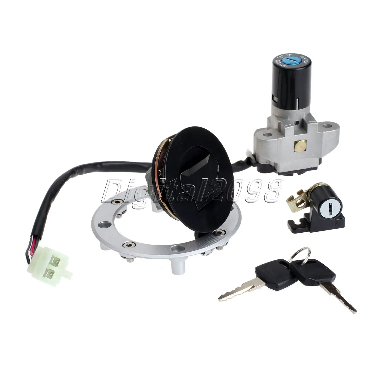Motorcycle Aluminum Ignition Switch Lock Seat Fuel Gas Cap Cover for Suzuki GSXR600 GSXR750 TL1000R TL1000S Parts | Автомобили и