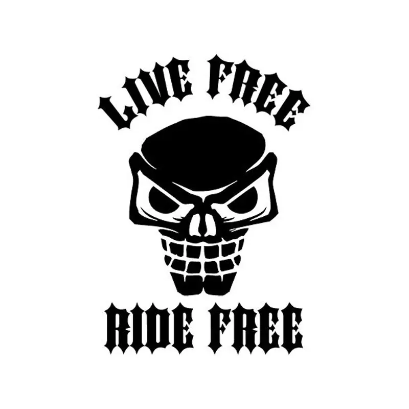 9.5cm*13.3cm CarStyling Skull LIVE FREE RIDE Vinyl Fashion Car Stickers C5-1154 | Автомобили и мотоциклы