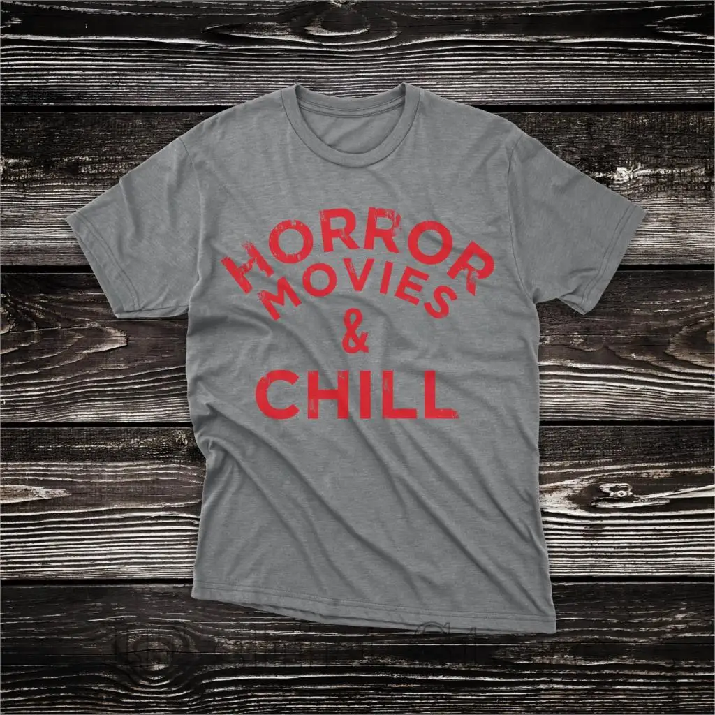 Halloween T Shirts Mens Shirt Unisex Horror Movies and Chill Scary Movie Tribl | Мужская одежда