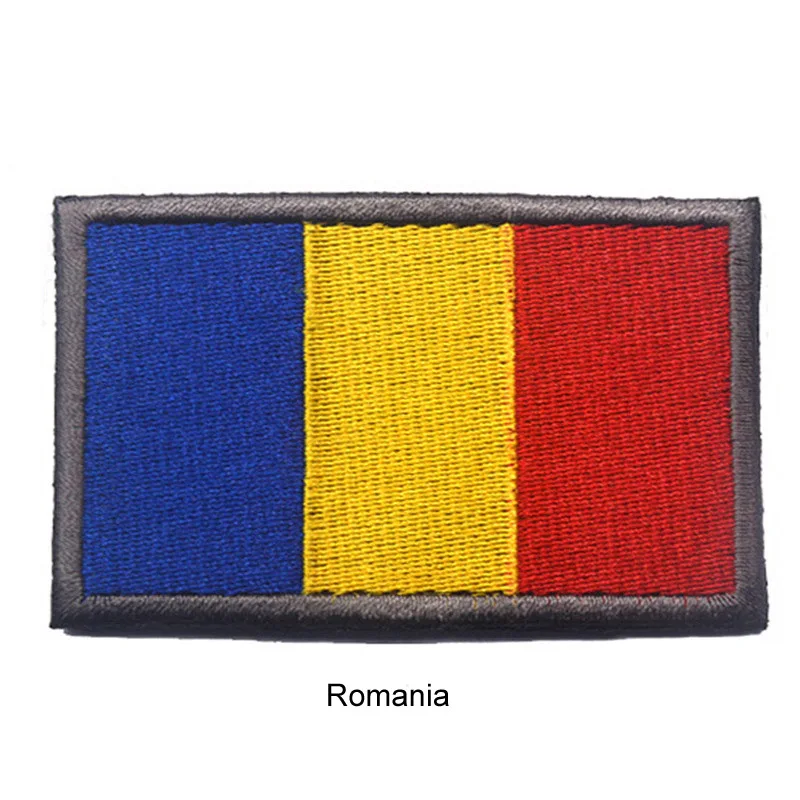 romania Европейский Флаг патч тактический боевой дух нашивка эмблема крюк петля армии вышивка значок боевой дух рюкзаки вышитые заплатки, аппликации - Цвет: romania