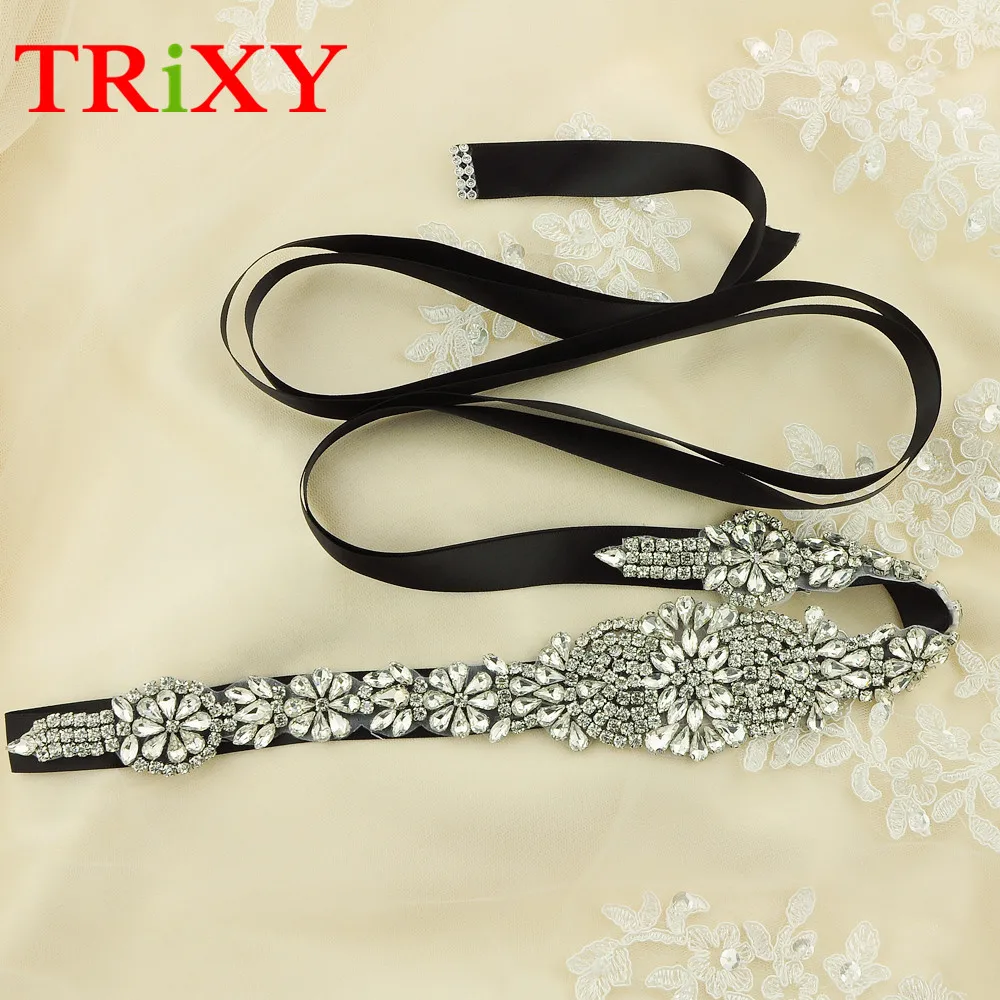 TRiXY S123B стразы вечерние платья аксессуары свадебный пояс лента подружки невесты