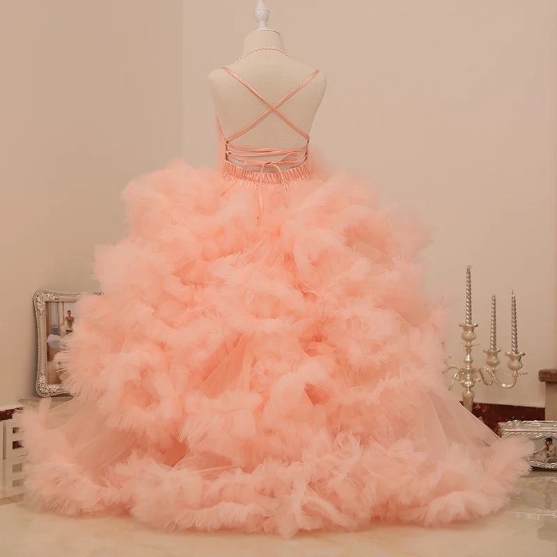 Пышные пышные платья для маленьких девочек Vestido Longo коллекция 2016 года бальное