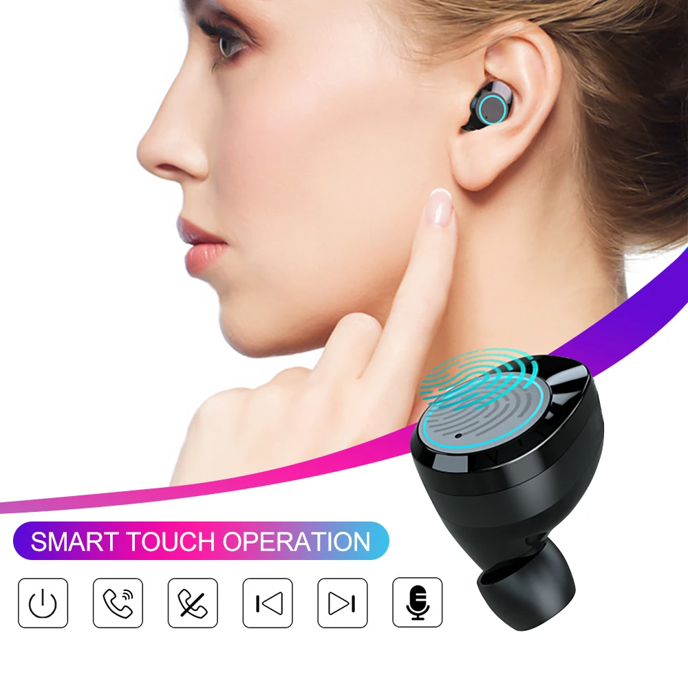X6 Wireless Bluetooth Earphone Headset 3000mAh For Xiaomi iphone IPX7 Waterproof With Mic TWS Android True Earbuds|Наушники и