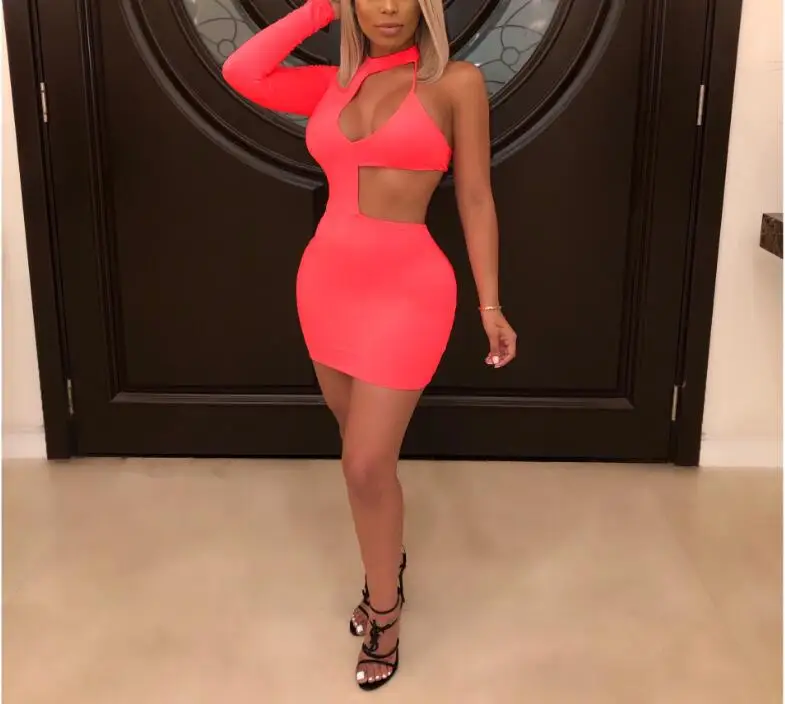 Женское облегающее платье с открытой спиной Клубное вечернее плюс размер Холтер