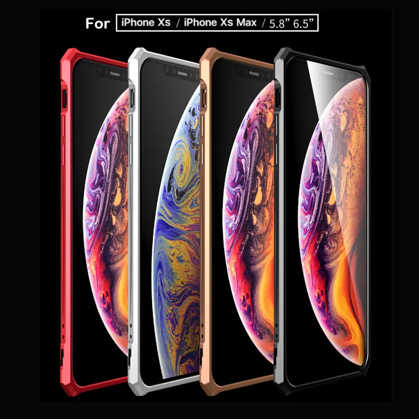 Алюминиевый металлический бампер+ чехол из закаленного стекла для iPhone XR XS Max роскошный противоударный чехол для iPhone XS XR