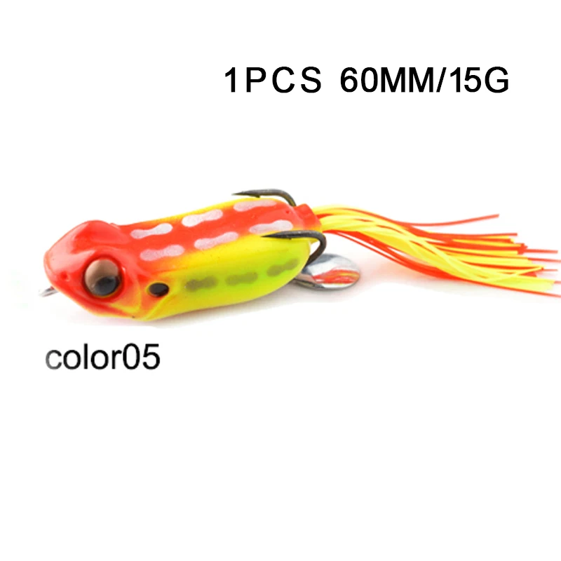 color05 TOMA 1 шт., лягушка против насекомых для рыбалки, приманка Snakehead 55 мм 60 мм, пластиковая искусственная Мягкая приманка, лягушка, приманка-топвотер, рыболовные снасти - Цвет: color05