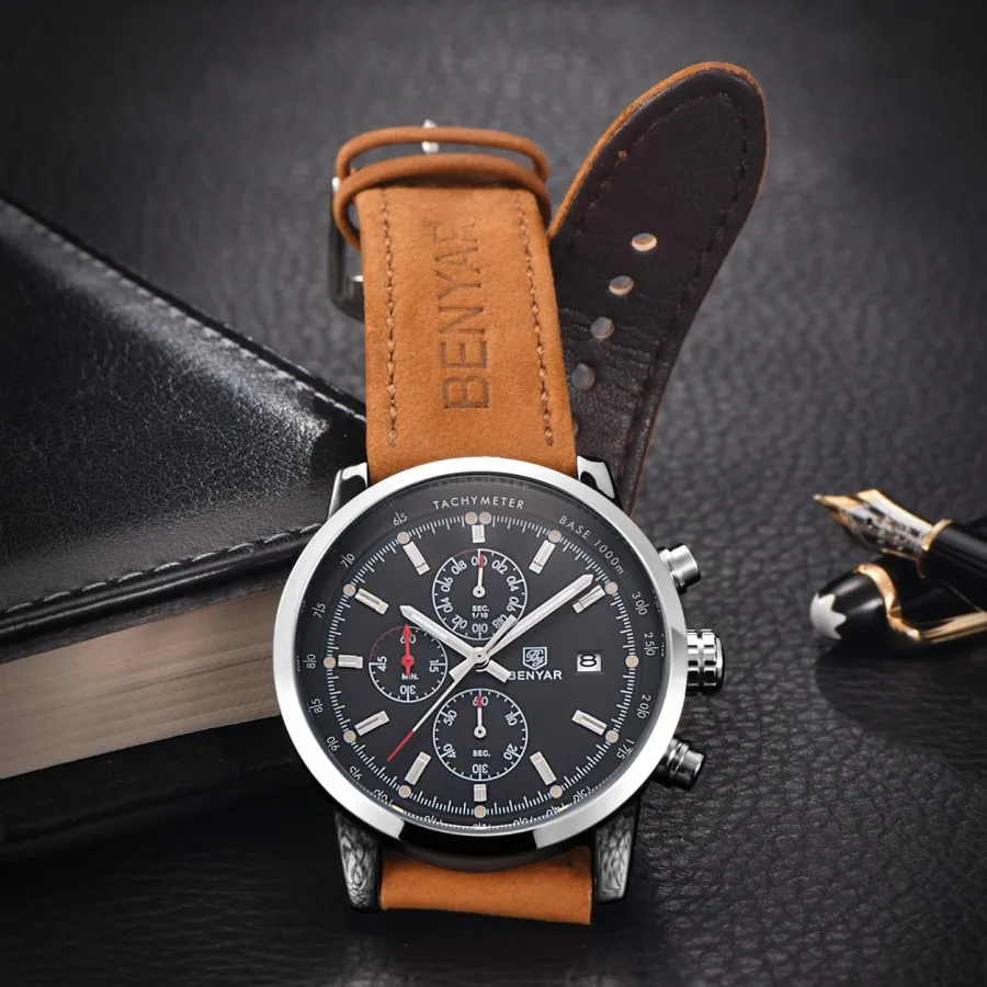 BENYAR Watches Men Luxury Brand Quartz Watch Fashion Chronograph Watch Reloj Hombre Sport Clock Male Hour Relogio Masculino 2022