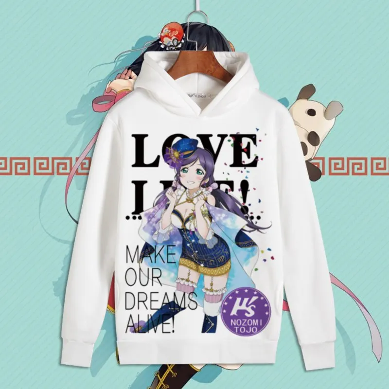Love Live/Косплей Пуловер с принтом минами Котори Эли Толстовки капюшоном для мужчин