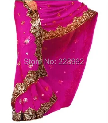 Национальная индийская одежда с вышивкой сари классический жоржетт блестки топ