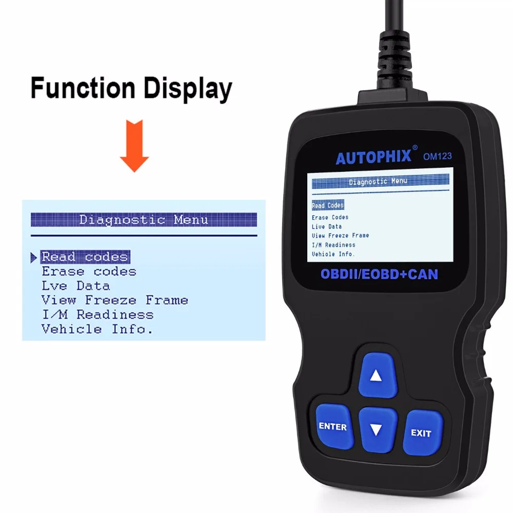 Autophix OM123 OBD 2 Автомобильные сканер автомобиля диагностический инструмент