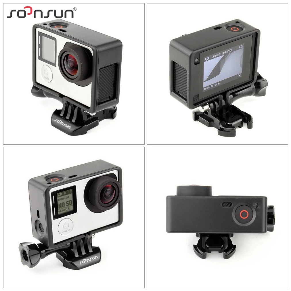 Стандартная защитная рамка SOONSUN с внешним микрофоном для GoPro Hero 3 + 4 Hero3 Hero4