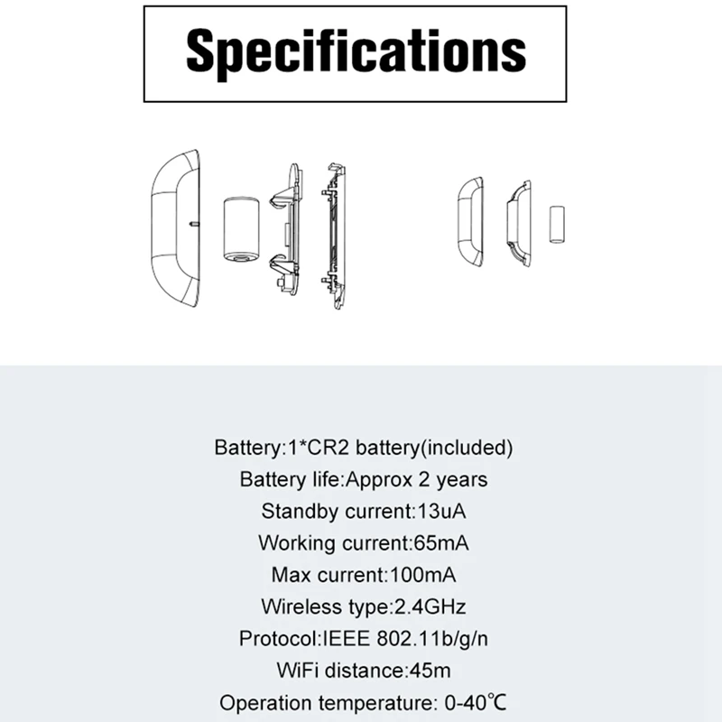Домашняя дверь/окно детектор Wifi приложение уведомления оповещения на батарейках