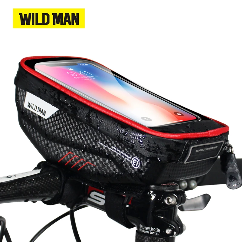 Сумка для велосипеда WILD MAN чехол телефона 6 дюймов сенсорный экран MTB дорожный