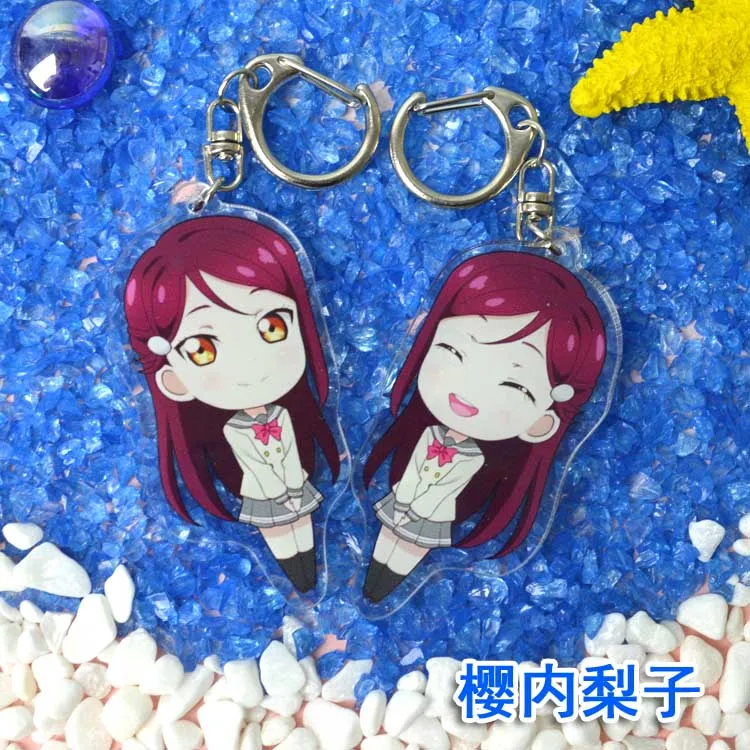 1 шт. аниме Aqours lovelive sunshine школьная форма двойная сторона два принта Кольца Подвески Брелок De Llaveros - Цвет: 2two different image