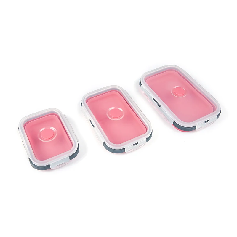 3 шт набор портативный складной выдвижной силиконовый Ланч бенто коробка