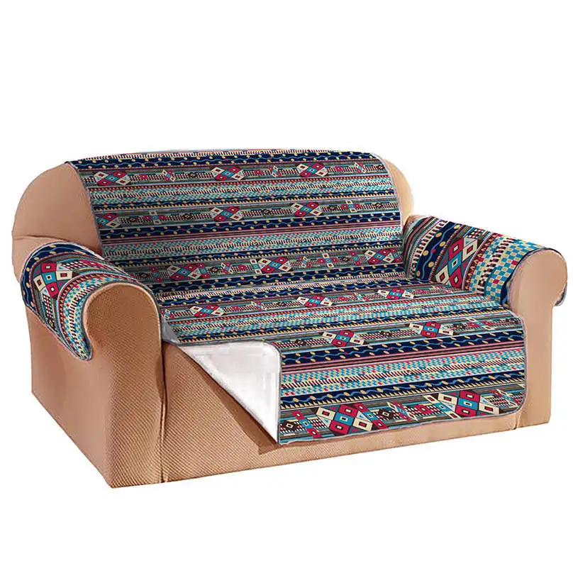 Sofa Cover Чехол для дивана, кресла, винтажный коврик с принтом, протектор мебели, Реверсивный, моющийся, съемный подлокотник, чехлы cubre futon#15 - Цвет: Sofa Cover