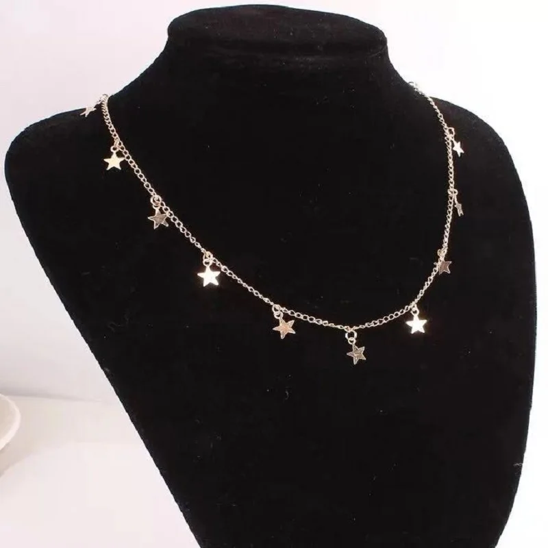 Новинка 2018 года для женщин chocker цвета: золотистый серебристый цепь Звезда колье