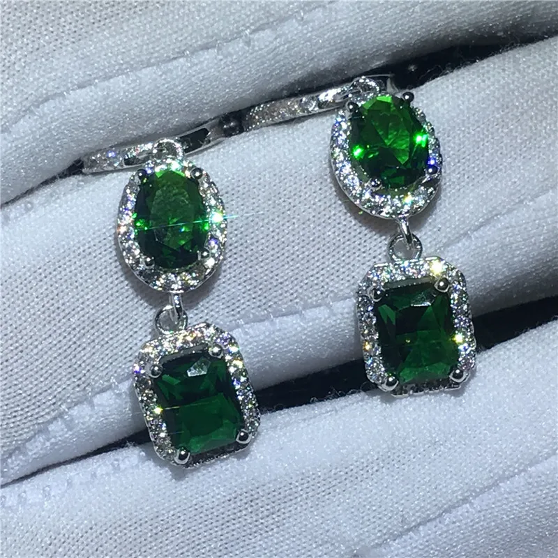 Модные женские серьги подвески choucong 4 цветов AAAAA Цирконий cz Стерлинговое Серебро