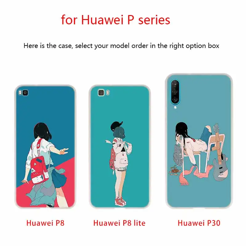 Модный чехол для телефона в японском стиле девушек Huawei P40 P9 P10 P20 P30 Lite чехлы Pro P Smart