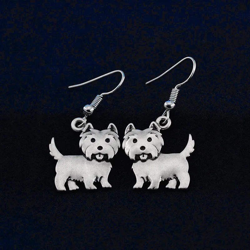 Fei Ye Paws Westie Dog висячие серьги большие длинные массивные Висячие серьги для женщин серьги ювелирные изделия для девочек подарок для любимого питомца