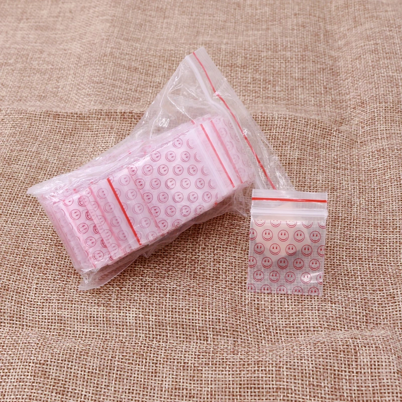 100 шт маленький полиэтиленовый пакет на молнии для ювелирных изделий Ziplock
