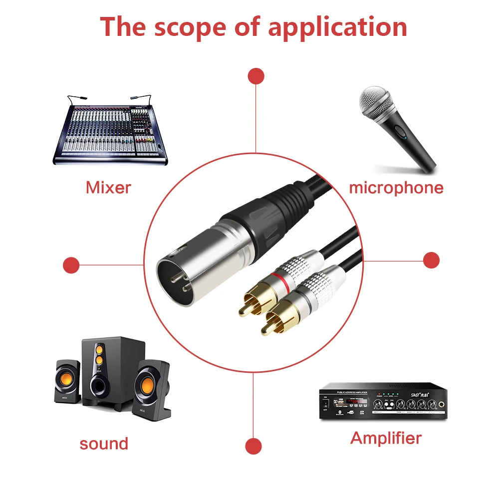 CANNON XLR к RAC кабелю аудио кабель Мужской Женский линия двойной/два RCA папа шнур