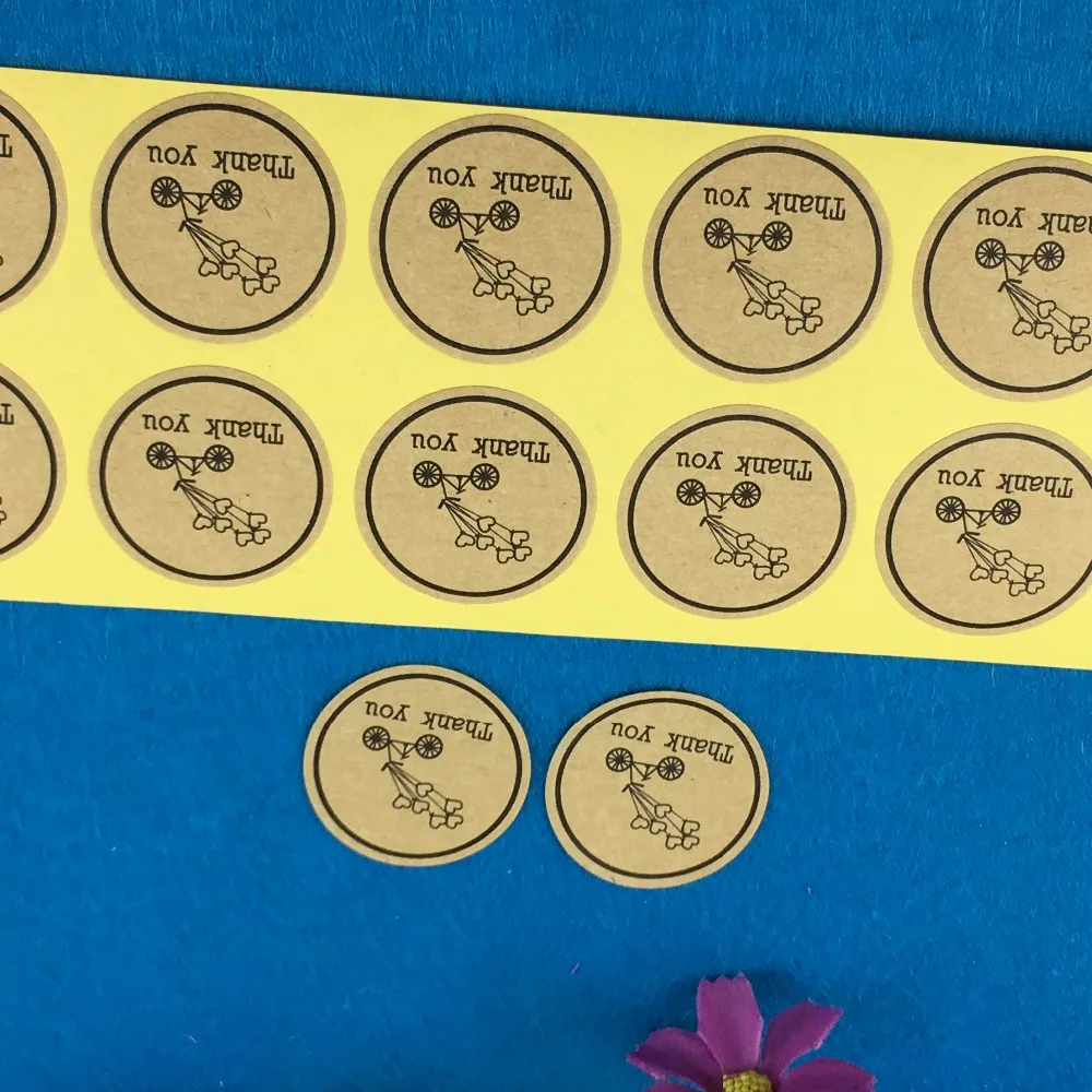 300 шт. бумага благодарим вас сердце круговой Cursive дизайн наклейки этикетки