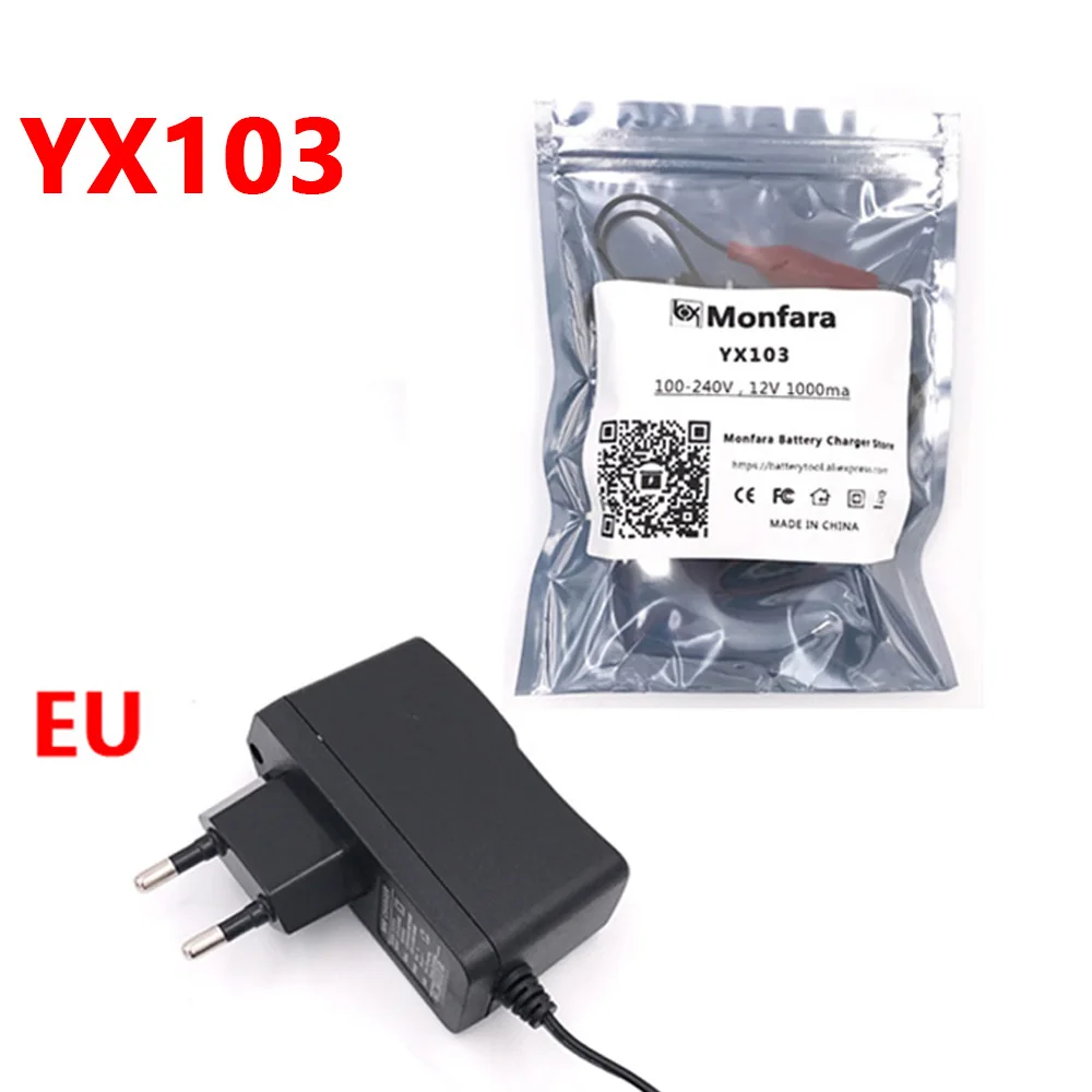 YX103 with EU Plug 12V 1A автомобильной Мотоциклетные батареи Зарядное устройство для автомобиля, для мотоцикла, свинцово-кислотная батарея AGM гель автоматический распылитель Мощность Зарядка адаптер питания 1000MA ЕС и США - Цвет: YX103 with EU Plug