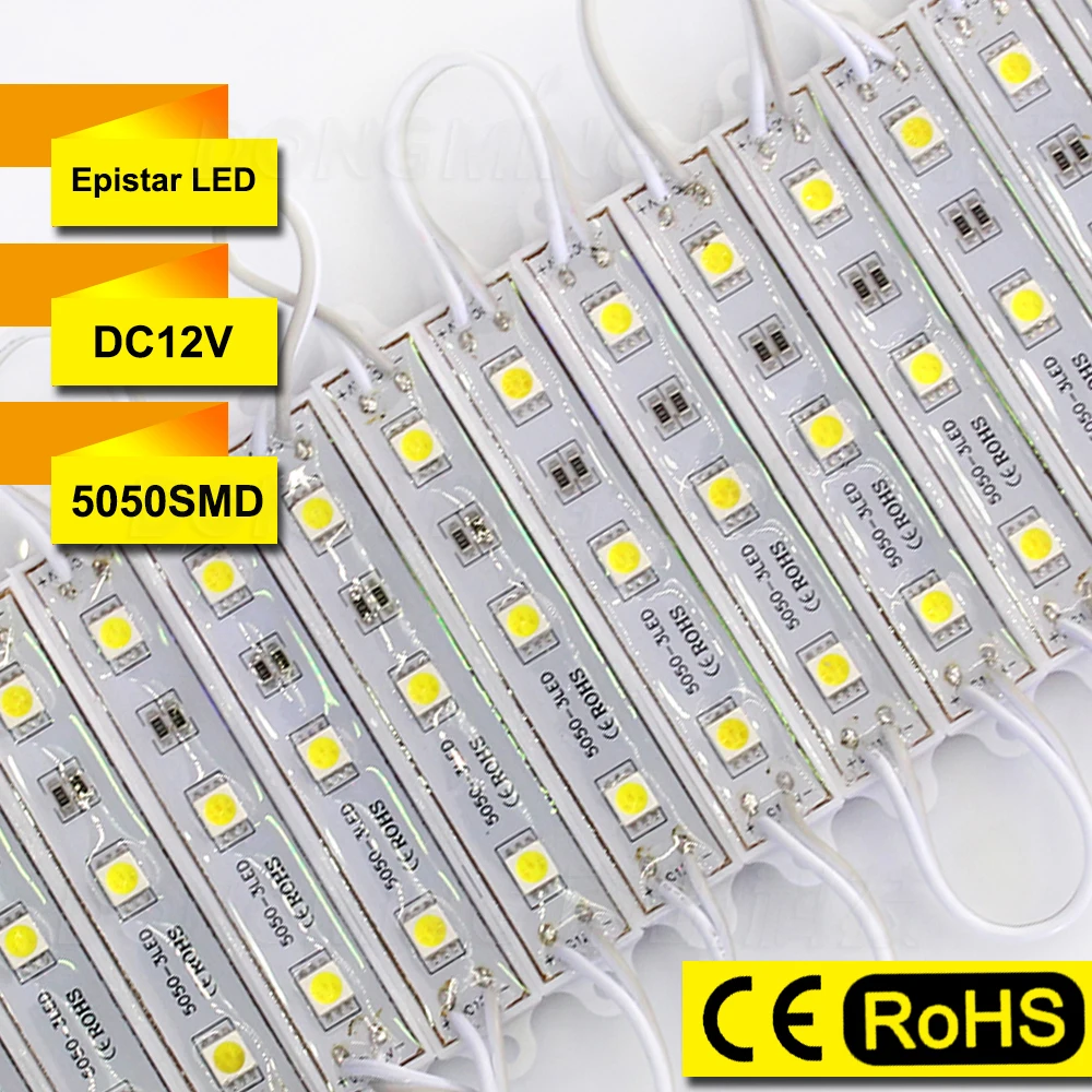 20 шт./лот для образцов SMD 5050 светодиодные модули свет IP65 12 В постоянного тока лампы