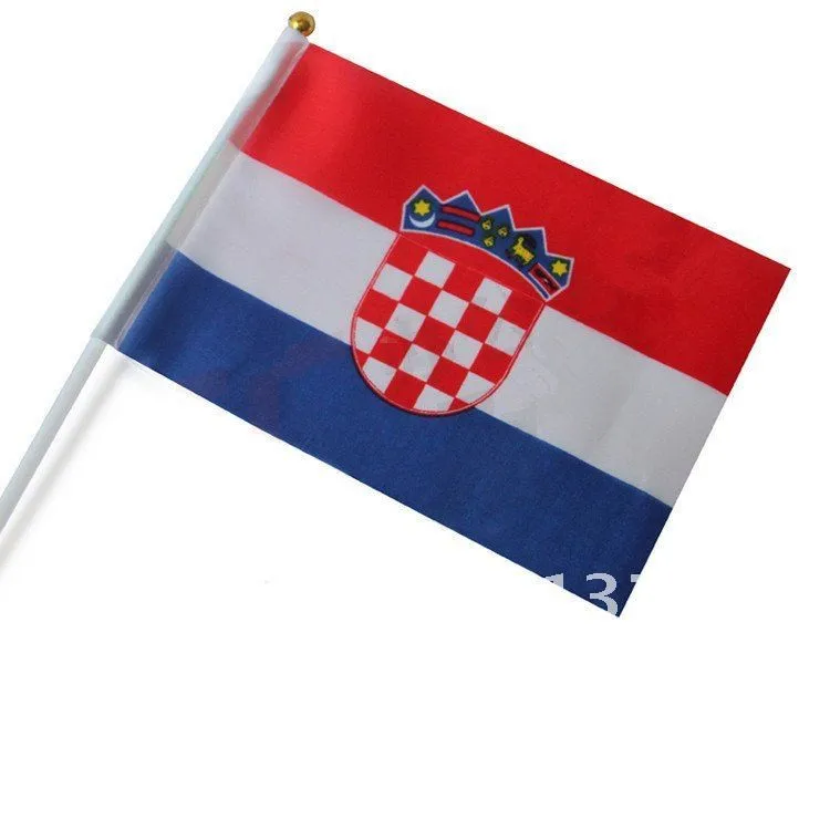 Croatia Национальные флаги, словенские, хорватские, латвийские, латвийские, русские флаги 14*21 см, пластиковые шесты - Цвет: Croatia