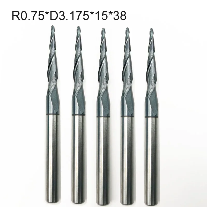 Фрезы с круглыми наконечниками 6 мм 5 шт./лот/Лот R0.75 * D3.175 15 38L 2F твердосплавные