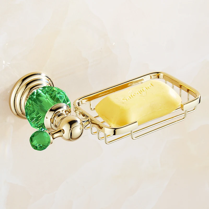 Креативная золотисто зеленая подставка для волос с кристаллами медный набор