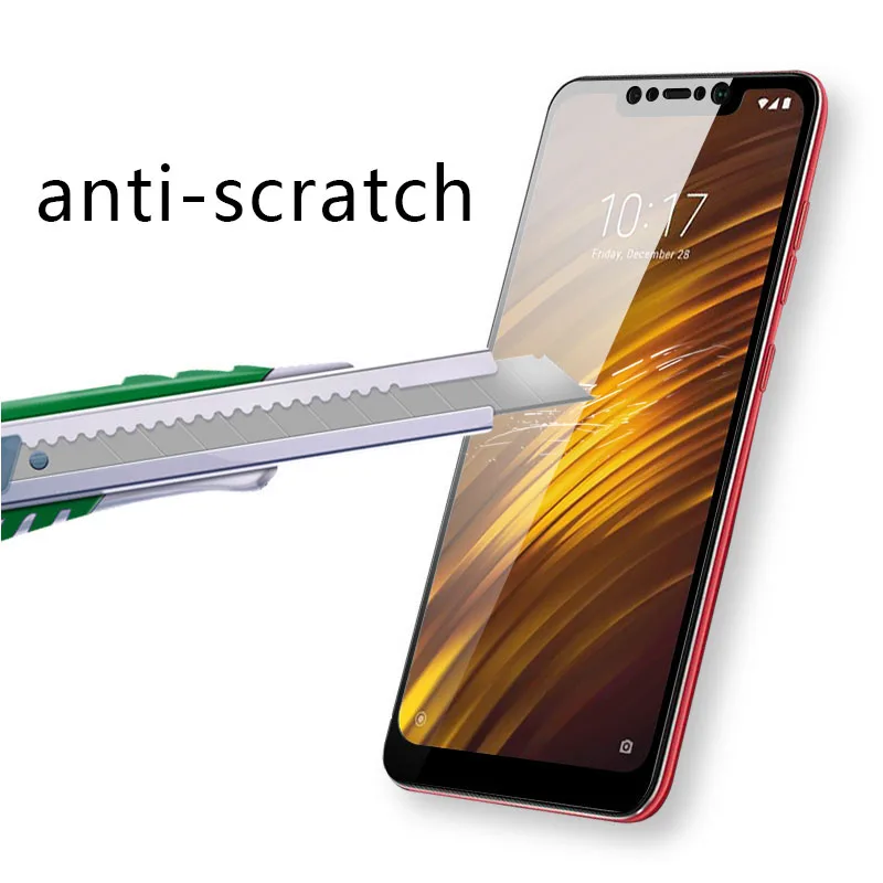 Case Pocophone F1 Full Cover For Xiaomi Pocophon Poco Phone F 1 1f Tempered Glass Safety Tremp Screen Protector Film 9h | Мобильные