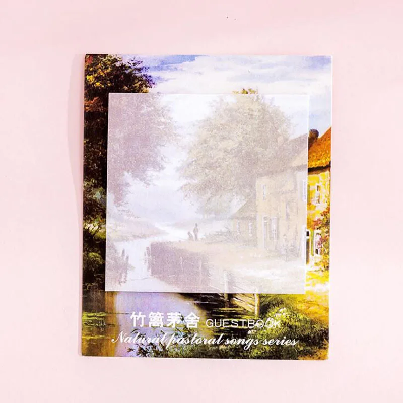 1PC Kawaii из блакнота для натуральный пастырской после ее можно рваные N раз почтовый небольшой свежий студент для записок размещено пейзаж записная книжка - Цвет: 1PC