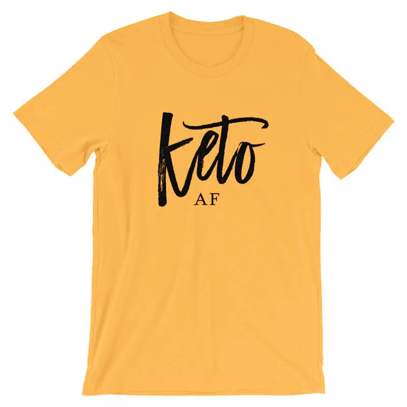 Рубашка Keto AF в стиле унисекс для подростков хипстерская футболка с коротким