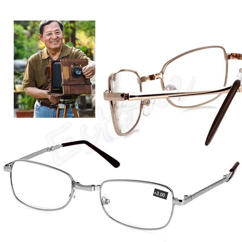 

Folding Metal Reading Glasses +1.00 1.50 2.00 2.50 3.00 3.50 4.00 Diopter + Case