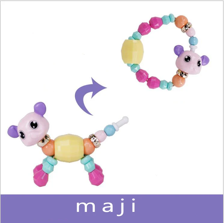 maji 8 шт DIY игрушка волшебный браслет животное деформация браслет разнообразие любовь эльф ожерелье подарок для девочки - Цвет: maji