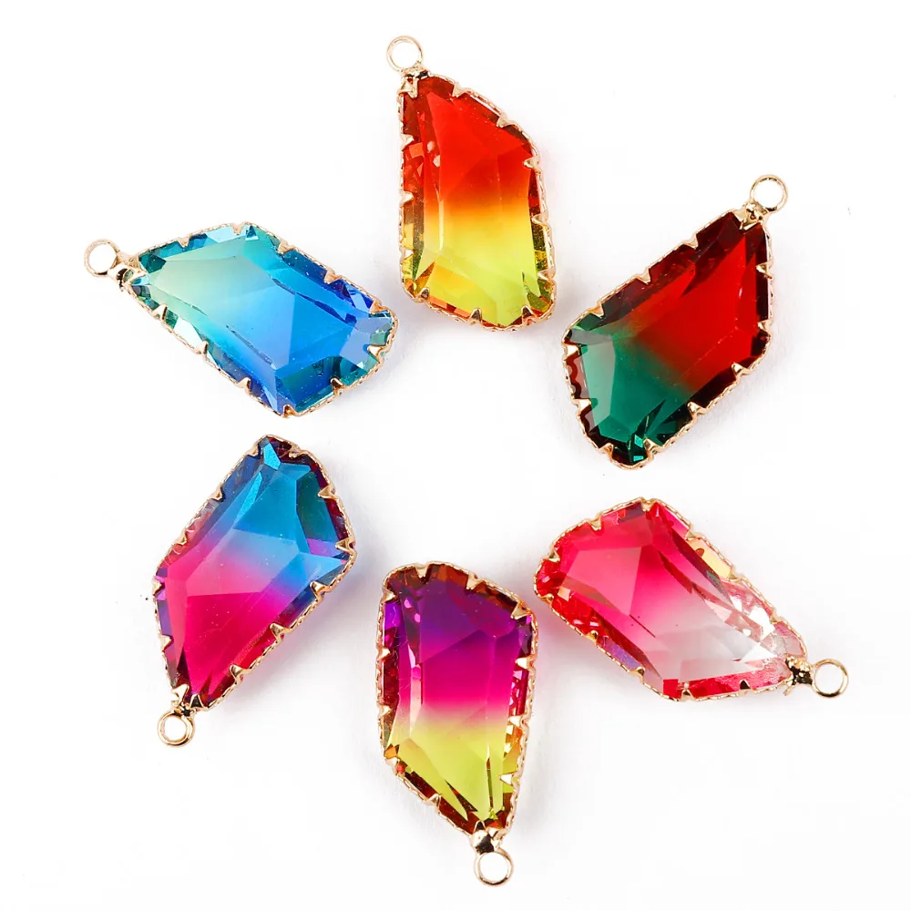 Натуральные уникальные Амулеты с кристаллами позолоченный неправильный кулон